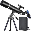 Telescopes for Adults Astronomy, 80mm Aperture 600mm Refractor Telescope for Kids & Beginners, Compact and Portable Travel Telescopio with Backpack by TinyTreasures Baby Boutique