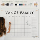 Personalized Clear Acrylic Calendar for Wall, Calendar Whiteboard for Wall, Dry Erase Wall Calendar, Wall Calendar Organizer System for Home (Block, Jade, 47.5"W x 36"H) by TinyTreasures Baby Boutique