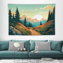 HZOHNAGO Mountain Tapestry Forest Mountain Sunrise Road Pattern Printed Wall Tapestry Wall Hanging for Bedroom Living Room Dorm 60" W x 40" H by CozyNest Decor