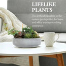 MyGift Assorted Indoor Fake Plants Artificial Succulent Arrangement in Round Gray Cement Planter Pot by CozyNest Decor