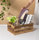 Set of 3 Nesting Wooden Crates, Rustic Wooden Storage Container Boxes with Cutout Handles, Decorative Farmhouse Wood Baskets for Display (Natural) by CozyNest Decor