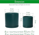 D'vine Dev 6 Inch & 8 Inch Ceramic Planter Pots for Plants with Drainage Hole and Saucer, Medium Plant Pots Set, Teal, 94-G-M-9 by GreenHaven Gardens