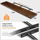 Fun Memories Wood Floating Shelves for Wall, 48 Inch Floating Shelves Wall Mounted, Rustic Elm Wood Shelf for Home Decor, Heavy-Duty Storage Shelves for Living Room, Bathroom, Kitchen, Walnut Finish by CozyNest Decor