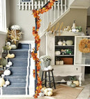 DearHouse 2 Pack Fall Maple Leaf Hanging Vine Garland Artificial Autumn Foliage Thanksgiving Decor for Home Wedding Fireplace Party Christmas (Light Yellow) by CozyNest Decor