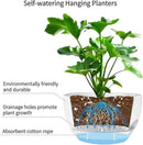 2 Pack Hanging Planters for Indoor Outdoor Plants, 8 Inch Self Watering Hanging Pot with Drainage Holes and Saucer, Plastic Plant Pots, White Flower Pots for Kitchen, Balcony, Garden by CozyNest Decor