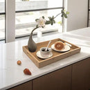 Large Bamboo Wooden Tray with Handles, Rectangular Natural Solid Wood Dinner Tray, Bamboo Wood Original Color. Suitable for Kitchen,Bedroom, Coffee, Party bar. (14.9x10.2 inches) by CozyNest Decor