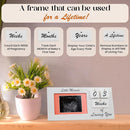 White Ultrasound Sonogram Picture Frame with Milestone Tracker – Elegant Wooden Keepsake for Expecting Parents – Nursery Décor Gift for New Moms – Countdown Tiles Included – 12" x 6" Design by TinyTreasures Baby Boutique
