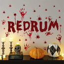 Halloween Redrum Murder Wall Decal Horror Ghost Hand Wall Decals Halloween Blood Splatter Decals Removable Peel and Stick Walls Stickers for Haunted House Party Window Decor by CozyNest Decor