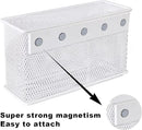 White Magnetic Basket, Magnetic Shelf Pencil Holder for Refrigerator, Wire Mesh Magnetic Bin, Magnetic Organizer Whiteboard Desktop Storage, 6.29"x2.28"x3.54" by CozyNest Decor