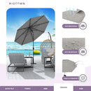 Midtown Umbrellas Sunbrella Umbrella 8 Feet Outdoor Umbrella With Sunbrella Cast Slate Acrylic Fabric - Auto-Tilt Aluminum Frame Patio Umbrella For Backyard, Deck, Garden, Pool - Black Pole by GreenHaven Gardens
