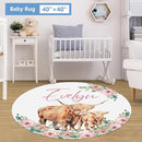 Personalized Nursery Bedding - 5 Pcs Custom Baby Crib Set with Name, Double Layer Crib Bedding for Girls, Cows and Flowers Theme by TinyTreasures Baby Boutique