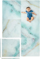 Yay Mats Stylish Extra Large Baby Play Mat. Soft, Thick, Non-Toxic Foam Covers 6 ft x 4 ft. Expandable Tiles with Edges Infants and Kids Playmat Tummy Time Mat (Elle Marble) by TinyTreasures Baby Boutique