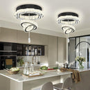 Flashing God Dia 20" Modern Chandeliers for Dining Room Black Flush Mount Ceiling Chandeliers LED Dimmable Pendant Lighting Crystal Ceiling Light Fixture for Living Room Bedroom Hallway 2700K-6000K by CozyNest Decor