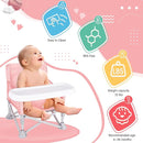 Portable Baby Booster Seat with Tray, Toddler Booster seat for Dining, Camping, Travel, Baby Beach Chair 6 Months to 3 Years Old Indoor Outdoor Use Pink by TinyTreasures Baby Boutique