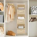 MAX Houser 6 Tier Shelf Hanging Closet Organizer, Closet Hanging Shelf with 2 Sturdy Hooks for Storage, Foldable (Beige-D3) by CozyNest Decor