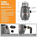 Trifecte Pro 3/4 HP Garbage Disposals with Sound Reduction,Food Waste Coutinuous Feed Garbage Disposal with Power Cord, Dishwasher Hook Up by CozyNest Decor