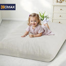 COMAX Kids Bean Bag Chair Turn into Beanbag Bed, Toddler Bean Chair Corduroy for Girl Boy Sleeping, Lazy Children Bean Bags with Filler, Convertible Child Floor Mattress, Beige by TinyTreasures Baby Boutique