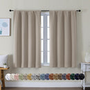 Simplebrand Ava Stone Short Blackout Curtains for Bedroom 45 Inches Long 2 Panels Set, Solid Thermal Insulated, Energy Saving Window Treatment Curtains Blackout Drapes, W40 x L45 Inch, Stone by TinyTreasures Baby Boutique