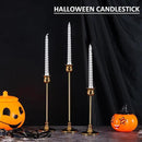 Taper Candle Holder Tall Vintage Metal Candlestick Holders Candle Stick Candelabra for Halloween Thanksgiving Christmas Holiday Wedding (Gold, 2 Sets (6 pcs)) by CozyNest Decor