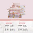 Queen Comforter Set with Sheets for Girls-7 Pieces Queen Bedding Sets with Pink Comforter, Sheets, Pillowcases & Shams for Kids (Gold Unicorn, 90" X 90") by TinyTreasures Baby Boutique
