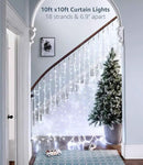 Lighting EVER Curtain Lights Cool White, 306 LED Plug in Hanging Fairy String Light for Bedroom Wall, Indoor Outdoor Backdrop Lighting for Wedding Party Patio (10x10ft, 18 Strings 6.9" Apart) by CozyNest Decor