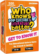 QUOKKA Board Games for Kids 8-12 and Family - Educational Card Game for Kids Age 12+ - Who Knows Culture and Literature Better? - 500+ Questions - Trivia for Family Game Night and Travel Fun by TinyTreasures Baby Boutique