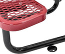 Global Industrial 46" Round Picnic Table, Expanded Metal, Red Thermoplastic Coating, Attached Benches, 1-1/2” Umbrella Pole Hole, Outdoor-Rated, 1000 lb Capacity by GreenHaven Gardens