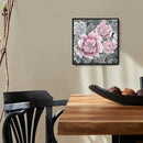 Pink Wall Art Bathroom Décor Modern Framed Floral Wall Picture Black and White Artwork Peony Flower Canvas Print for Bedroom Office Dining Room Décor Small by CozyNest Decor