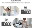 uscce Wooden Digital Alarm Clocks for Bedrooms: Dimmable Dual Alarm Clock with Large Numbers for Bedside Desk - Loud Alarm for Heavy Sleepers with Volume Control - Wood Decor & Gifts by CozyNest Decor