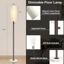Dimmable Gold Floor Lamp for Living Room,Modern Standing Lamp with Marble Base,LED Bulb Included,Floor Lamps for Bedroom, Living Room,Office,Reading and Nursery(Brown Floor Lamp) by CozyNest Decor