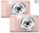 WONNIE Digital Camera 56MP, FHD 1080P Point & Shoot Camera with 32GB SD Card, 2 Batteries, and Lanyard, Ideal for Kids & Teens, Suitable Gift for Girls，Pink, 2-Pack by TinyTreasures Baby Boutique