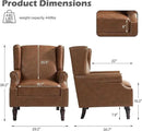UIXE PU Leather High Back Accent Chair, Upholstered Armchair for Living Room, Retro Wingback Arm Chair Nailhead Trim Single Sofa Bedroom Reading Seat with Solid Wood Legs - Brown by CozyNest Decor