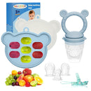 WAJIAYON Baby Breastmilk Popsicle Molds & Fruit Feeder (2 Pack), Baby Food Freezer Tray Storage Containers, Silicone Teething Pacifier Feeder and Teether for Babies - Sky Blue by TinyTreasures Baby Boutique