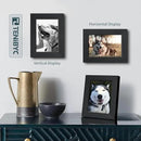 5x7 Picture Frame 3 Pack - Black Woodgrain, Solid Wood & HD Tempered Glass, Table Display or Wall Hanging by CozyNest Decor