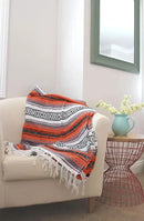Del Mex Classic Mexican Blanket, Large Authentic Woven Falsa Throw (70"x50"), Artisan Southwest Décor for Beach, Yoga, Outdoors (Terracotta) by CozyNest Decor