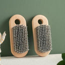 2 Pcs Wood Laundry Brush, Clothing Stain Remover Scrubber, Soft Bristle for Scrubbing Out Tough on Delicate, Easy to Grip Hand Washing Clothes by CozyNest Decor