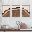 HPINUB Tree Rings Wood Wall Art Framed Set, Modern Beige Wood Stump Wall Decor, Abstract Tree Spiral Wall Painting,Nature-Inspired Art Print for Living Room, Bedroom, Dining Room, Office-16 x24 x3 by CozyNest Decor