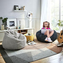 Classic Bean Bag Chair, with Faux Rabbit Fur Cover for Teens and Kids, Memory Foam Bean Bag Chairs, Ultra Soft Faux Fur Fabric, 2.5 feet Round Fluffy Bean Bag Sofa by TinyTreasures Baby Boutique