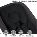 Infant Car Seat Insert Head and Body Support, GFU Reversible Newborn Insert for Carseat with Strap Pads, Soft Stroller Cushion Pillow Insert for Boys and Girls, Fits for Stroller, Swing, Black by TinyTreasures Baby Boutique