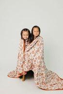Copper Pearl Jumbo Premium Knit 3 Layer Stretchy Throw Blanket 'Gingerbread' by CozyNest Decor