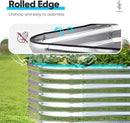 Quictent Raised Garden Bed Kit Oval Galvanized Metal Planter Box Tall for Vegetables Outdoor Backyard, Rubber Strip Edging Included, Silver 6x3x2 ft