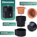 Phoenix Vine 8 Inch Self-Watering Planter Pot with Terracotta Insert, Deep Water Reservoir, and Ceramic-Alike BPA-Free Plastic Planter Pot for Plant, Modern Planter for Houseplants, Black, 53-A-T-2 by CozyNest Decor