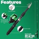 DaddyGoFish Kids Fishing Pole - Rod Reel Combo Tackle Box Starter Set - First Year Small Dock Gear Kit for Boys Girls Toddler Youth Age Beginner Little Children Junior Anglers Older Kids by TinyTreasures Baby Boutique