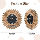 Honiway 16 Inch Wall Clocks, Rustic Wood Boho Sunburst Decorative Wall Clock Battery Operated Silent Non Ticking Farmhouse Large Wall Clocks for Living Room Kitchen Bedroom Home Decor (Rustic Brown) by CozyNest Decor