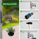 ATKKE Hanging Plant Bracket Hangers Indoor Iron Wall Mount,11” Hummingbird Silhouette Ornamental Iron Hangers Hookers for Flower Pot Lantern Bird Feeder Wind Chimes by GreenHaven Gardens