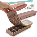 Silicone Freezer Trays with Lid,0.7oz 12 Section-Leak Proof Silicone Freezer molds for Homemade Baby Food Breastmilk, Purees, Vegetables, Fruit, Baby Food Jars Ice Tray with Lid BPA Free Brown by TinyTreasures Baby Boutique