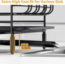 Dish Drying Rack for Kitchen Counter, Expandable Large Capacity Dish Rack with Drainboard, Wine Glasses Holder, Space Saving Organizer, Black by CozyNest Decor