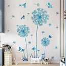 Hello Spring Summer Window Cling Sticker Flowers, and Butterfly Window Stickers, Spring and Summer Decor, Home, Shop, and Party Window Glass Display Stickers (Blue) by CozyNest Decor