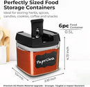 Shazo 6 PC Airtight Food Storage Containers - BPA Free Clear Plastic Snack & Spice Containers with Easy Lock Lids - Kitchen and Pantry Organization for Herbs, Coffee, Tea - 0.5L / 2.1 Cups by CozyNest Decor