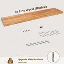Rustic Elm Wood Floating Shelf for Wall, Live Edge 48"W x 9.2"D x 1.4"H, 1 Pack with Invisible Bracket, Large Wall Mounted Storage Shelf for Living Room Bedroom Kitchen Bathroom Decor, Natural Finish by TinyTreasures Baby Boutique